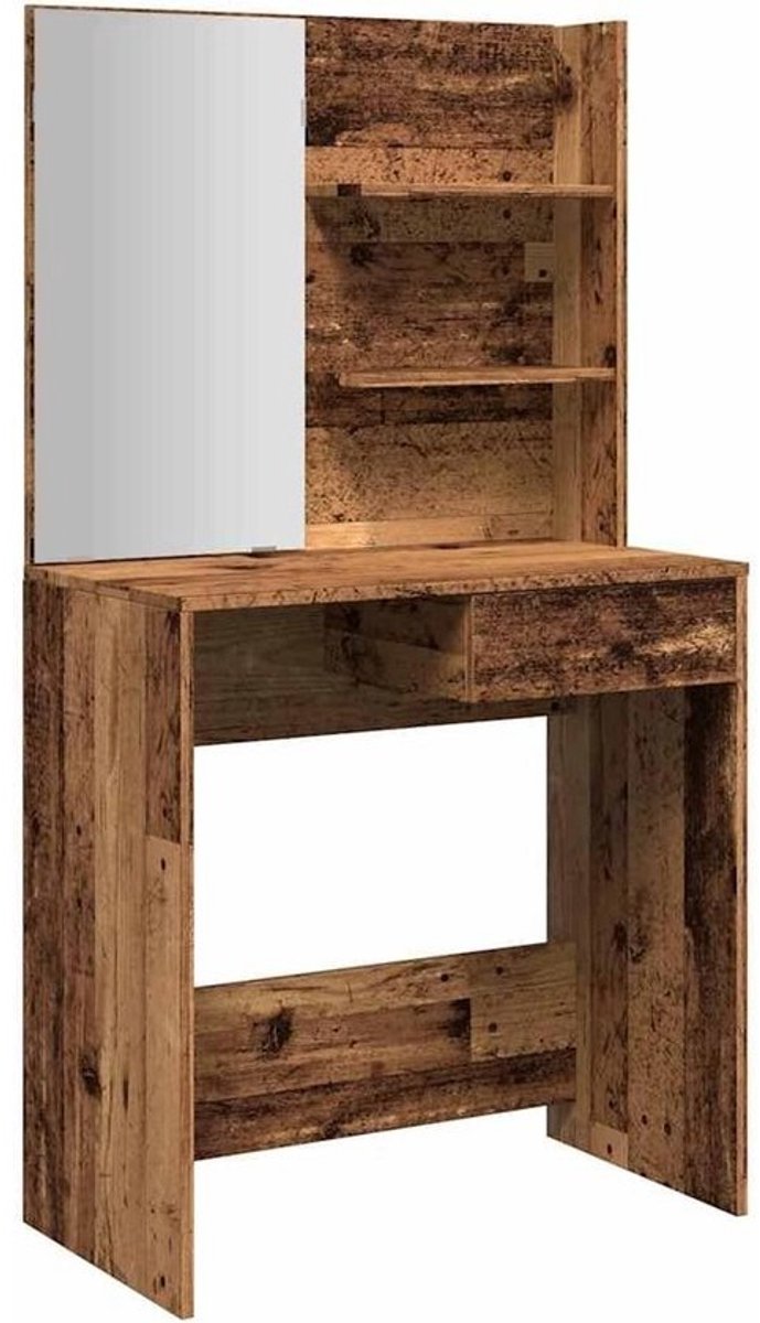 Kaptafel met Spiegel en Opbergruimte - Asymmetrisch Ontwerp