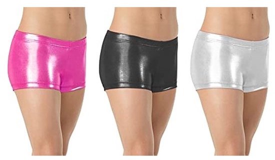 Elastische Taille Glanzende Metallic Shorts voor Meisjes - Sport, Yoga en Gymnastiek — afbeelding 2