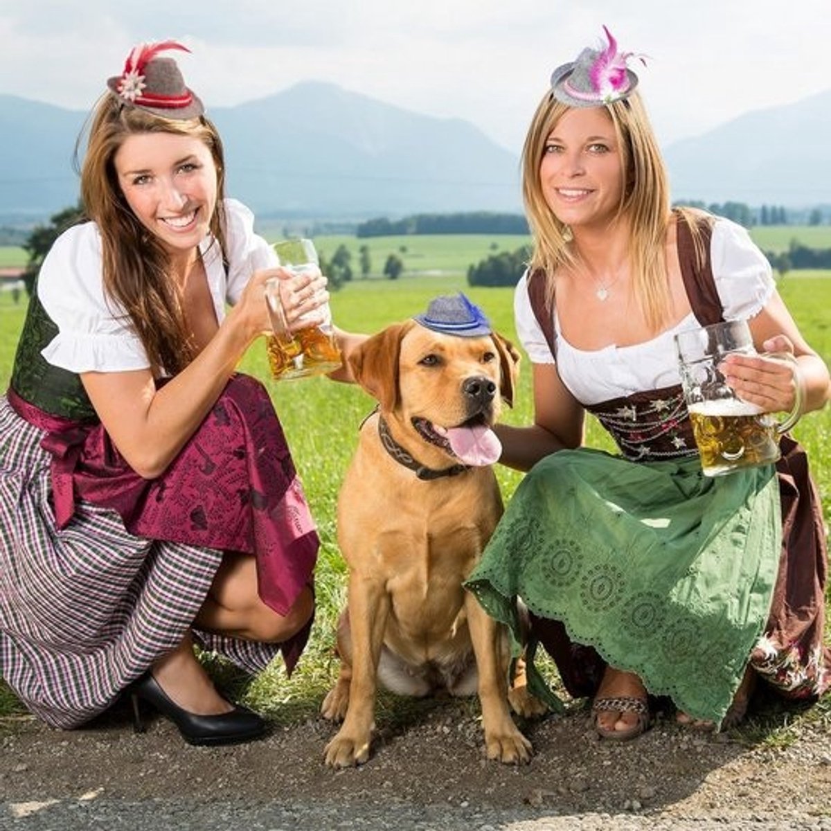 Mini Alpenhoed Haarband met Veer voor Tiroler Feest en Oktoberfest
