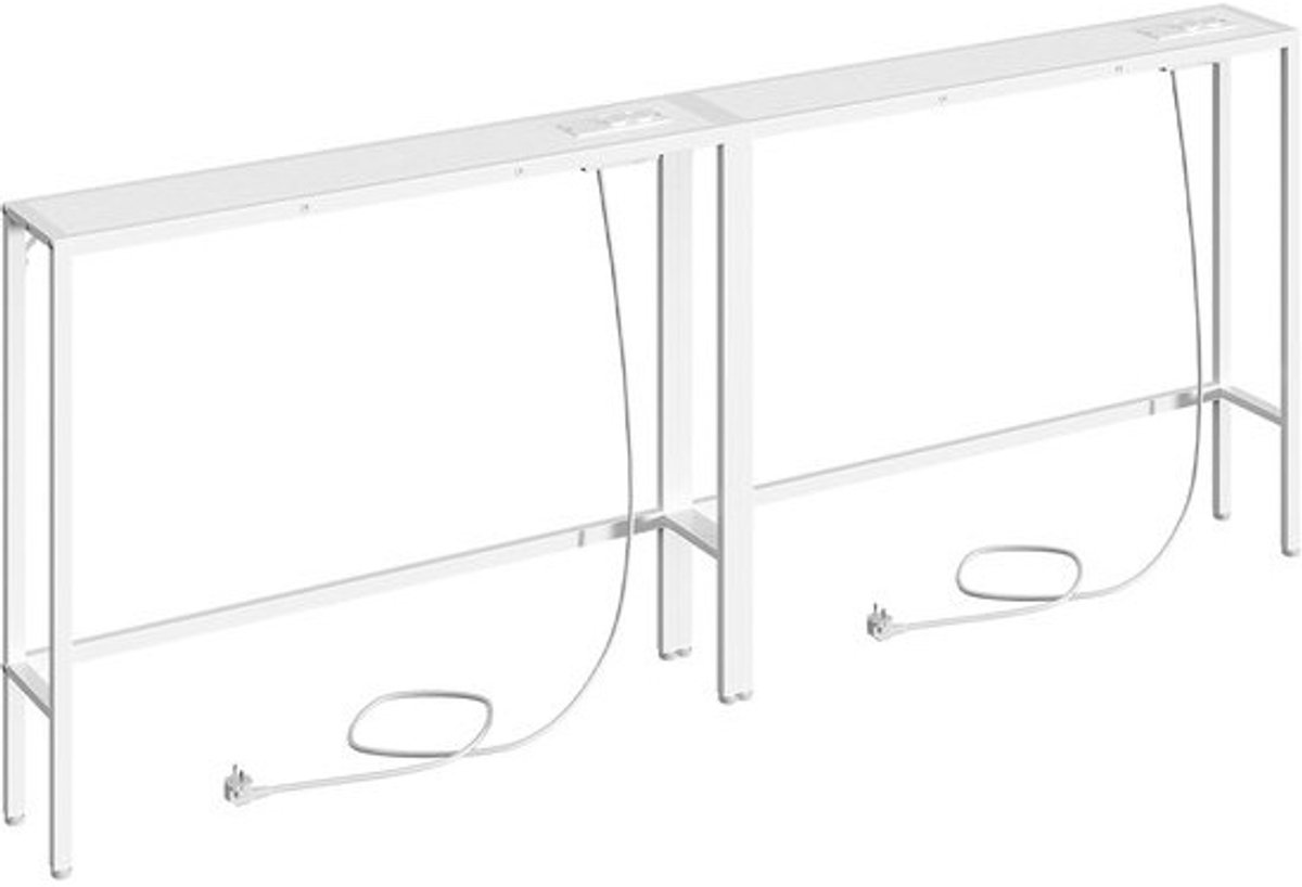 Set van 2 Smalle Wandtafels met Geïntegreerd Oplaadstation