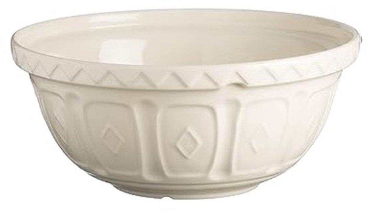 Mengkom 29 cm - Crème, 4 L, Hoge Kwaliteit, Schokbestendig Keramiek, Perfect voor Brood-, Taart- en Pizzadeeg