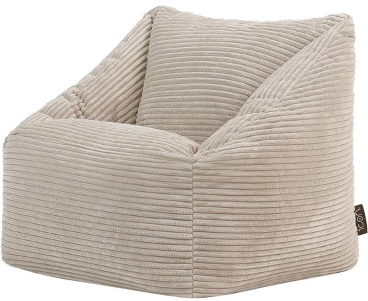 Zitzak Kinderen - Zitkussen Peuters - Ontspannen Spelen - Zachte Corduroy Stof - 55 x 55 x 44 cm - Beige