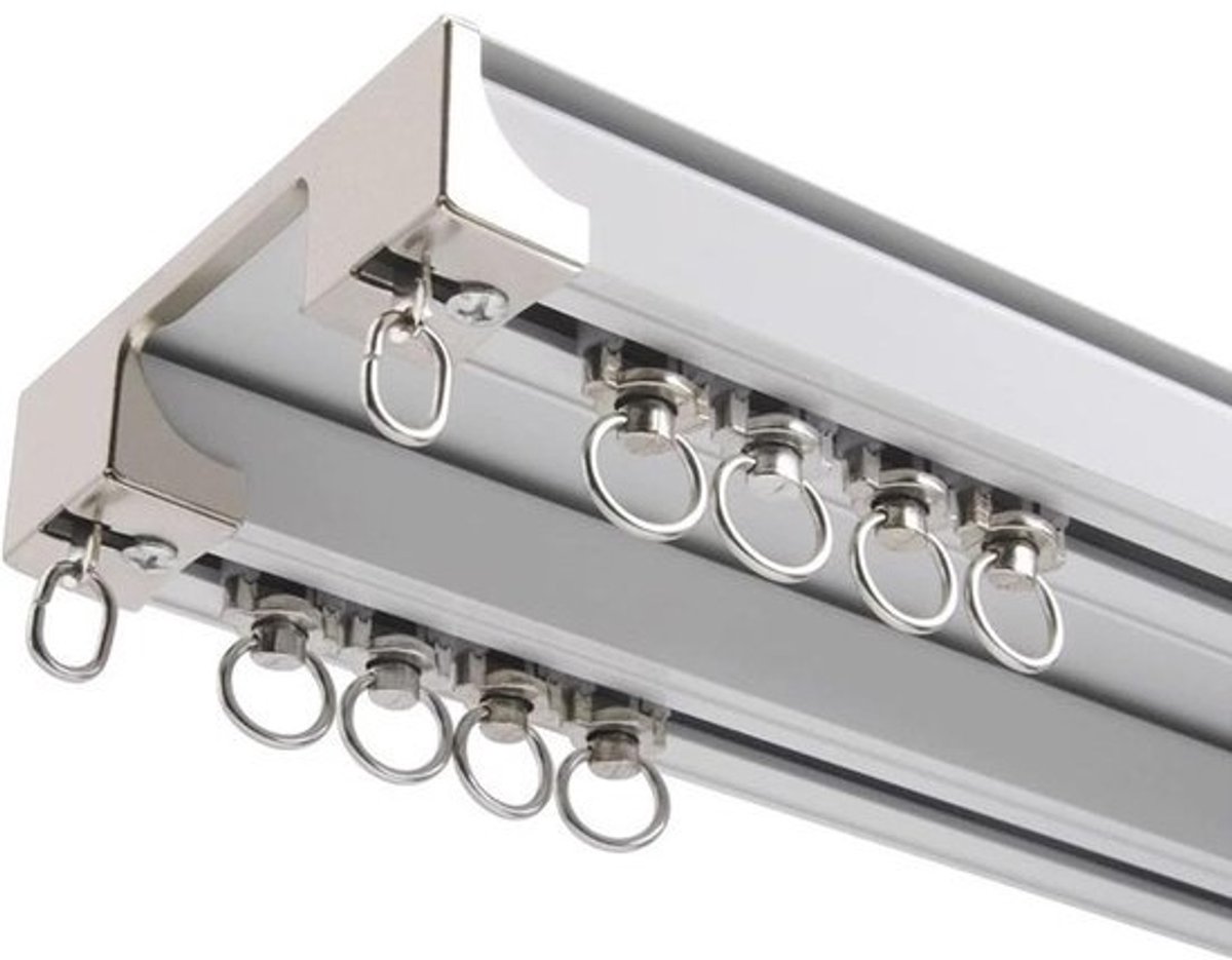 Dubbele gordijnrail voor plafond- of wandmontage - Elegante en stille oplossing voor zware gordijnen, 600 cm