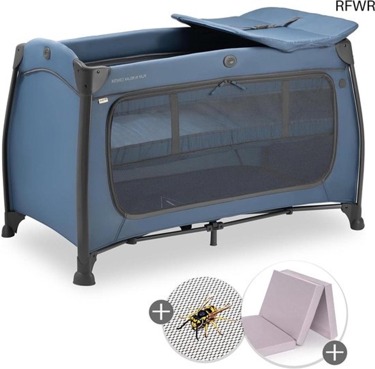 RFWR® Verstelbaar en Opvouwbaar Babyreisbed met Comfort Matras en Insectenbescherming