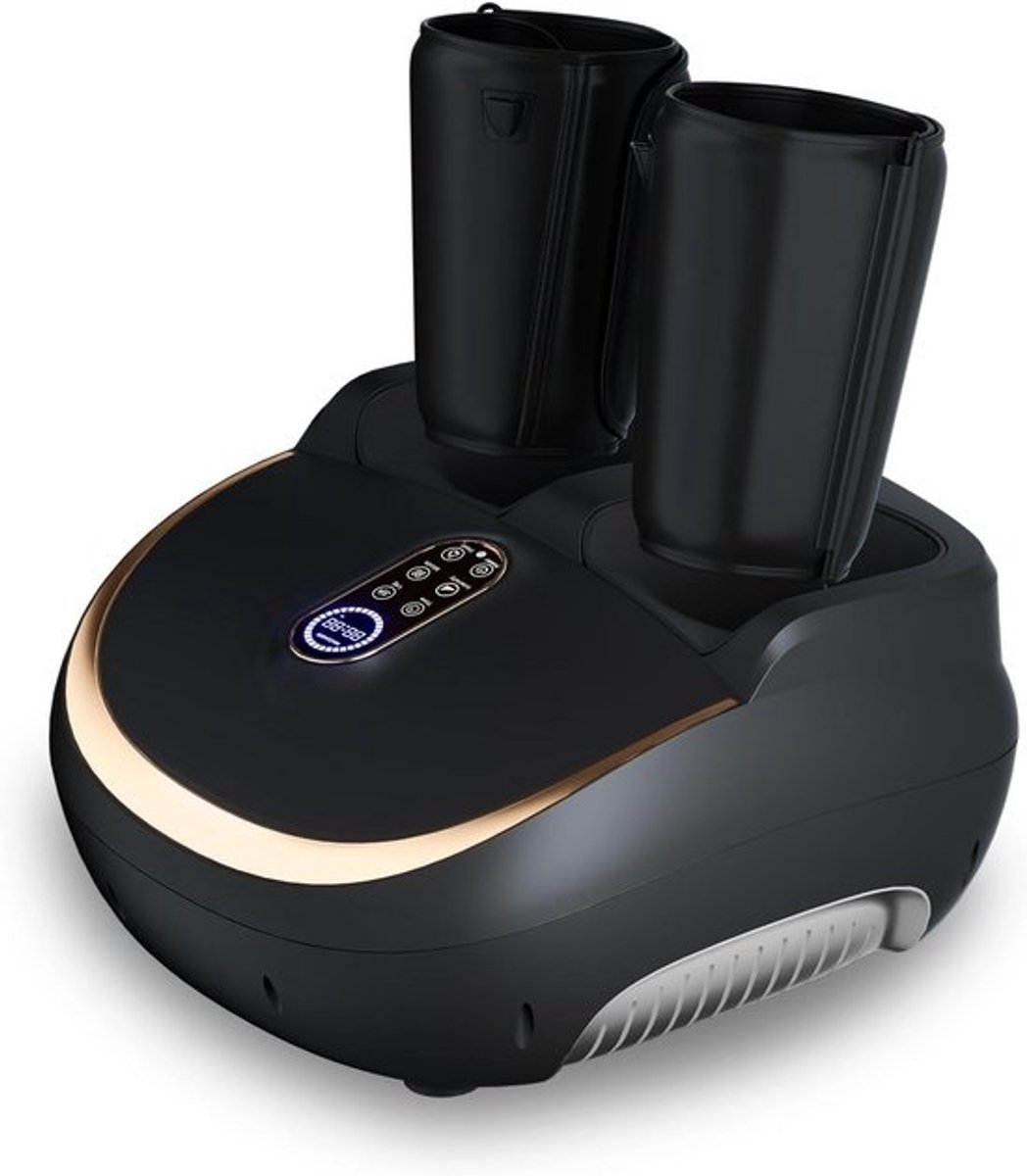 Shiatsu voetmassageapparaat met warmte en luchtcompressie - Ontspannende massage voor voeten en kuiten, 5 modi en 9 intensiteiten