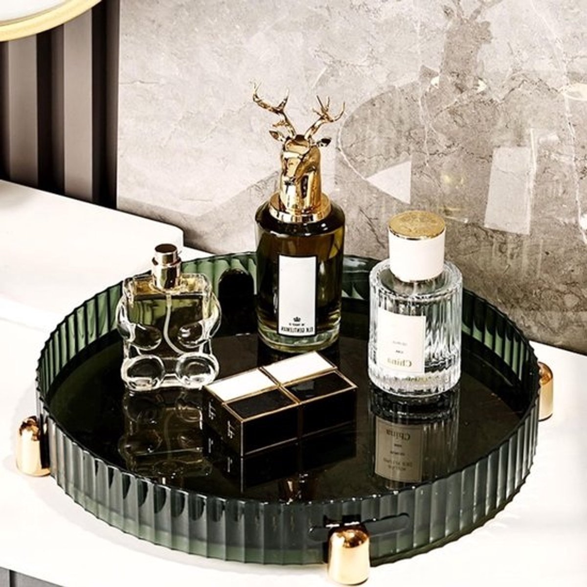 Roterende make-up organizer - 360° draaibaar - groen