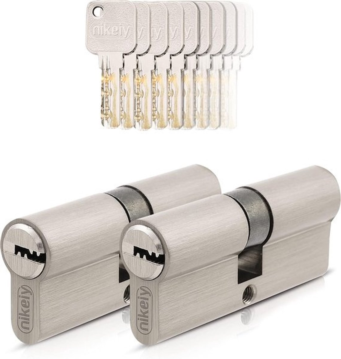 Cilinderslot 40/40 Gelijksluitende Set - 2 Profielcilinders Incl. 10 Sleutels - 80 mm Deurslot