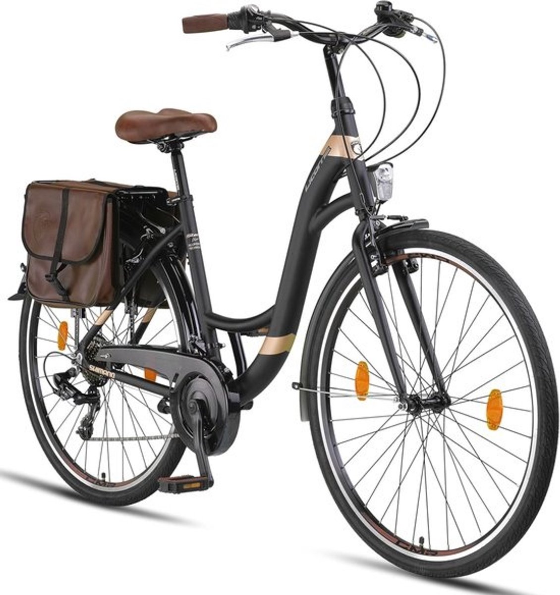 Stadsfiets met 21 versnellingen en modern design, geschikt voor dames, heren en kinderen