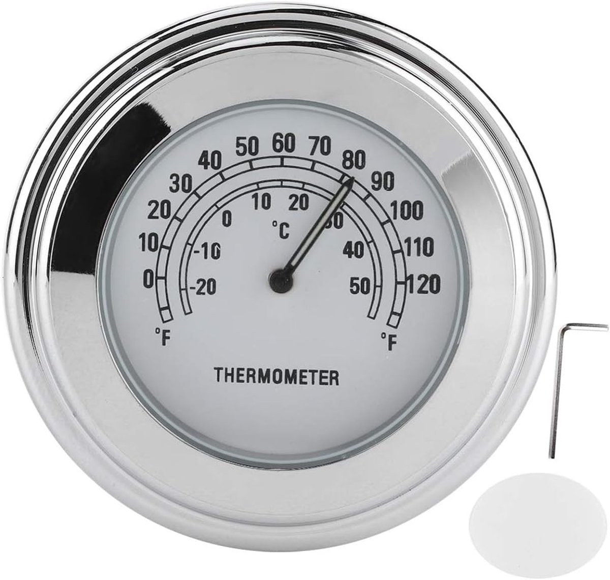 Motorfiets Stuurmontagethermometer -20℃ tot 50℃ Weerbestendige Temperatuurmeter voor Motorfietsaccessoires en Modelvliegtuigen, Nauwkeurige Temperatuurmeting, Duurzaam Ontwerp, Eenvoudige Installatie