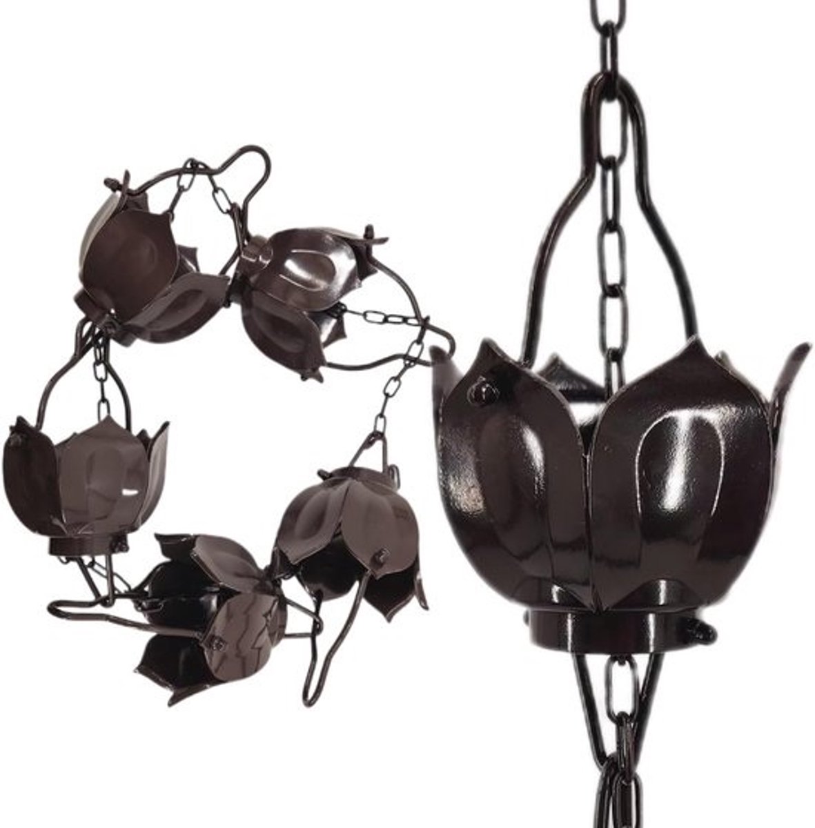 Decoratieve Regenketting - Waterornament - Tuinverfraaiing - Rustgevend Geluid - 15 Meter - Bruin