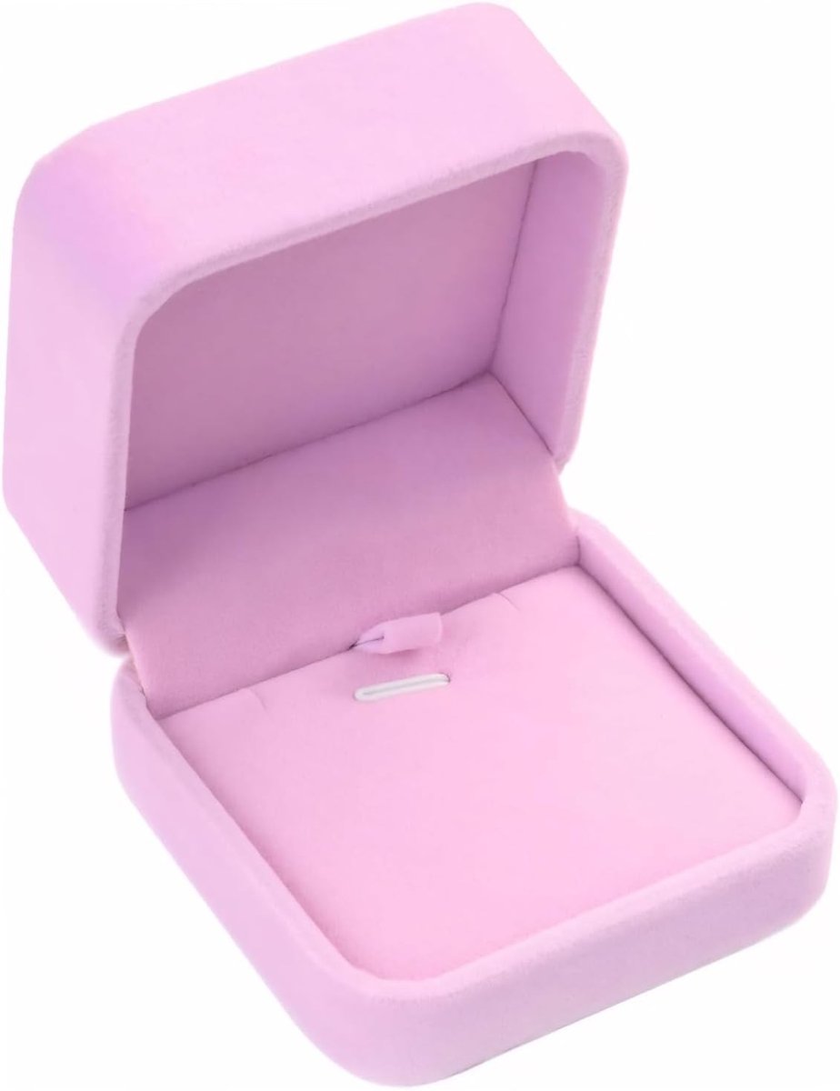 Elegante Fluwelen Sieradenbox voor Kettingen en Sets, Grote Vierkante Opbergdoos voor Bruiloften, Verjaardagen en Valentijnsdag (Roze)