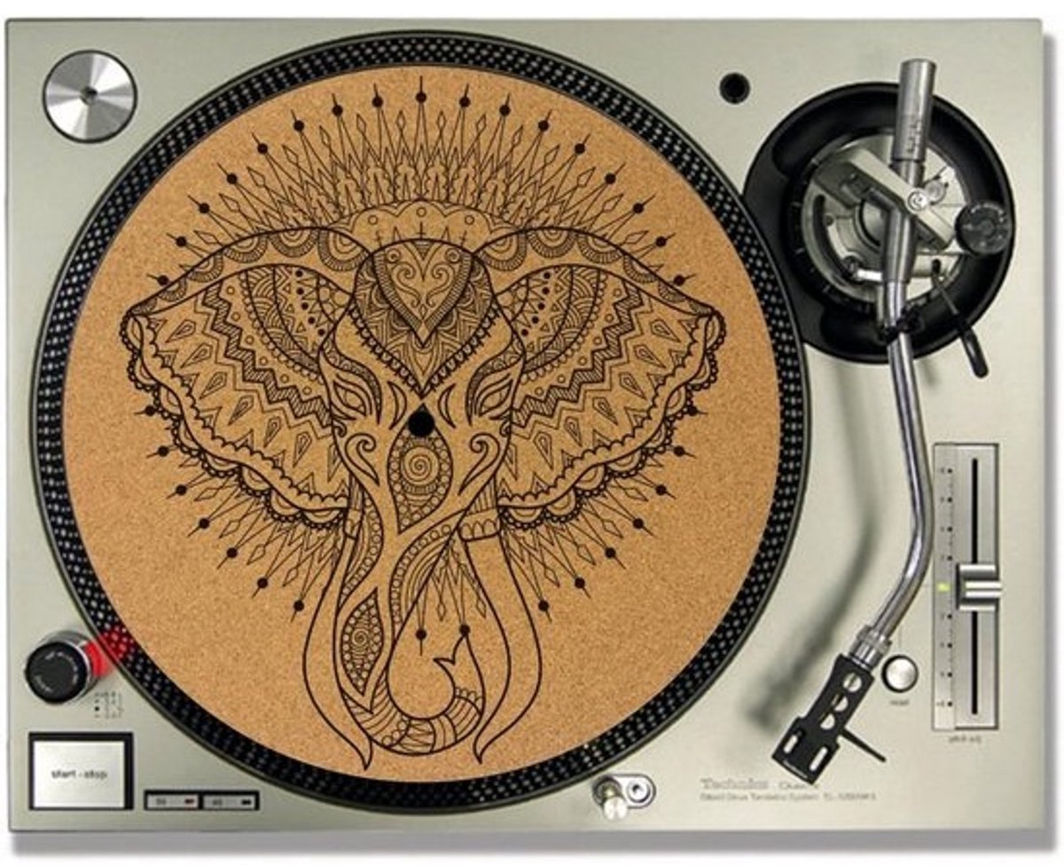 Slipmatten Kurk - Draaitafel Matten - Vinyl Luisteren - Trillingsabsorberend Materiaal - 12 inch Diameter - Naturel