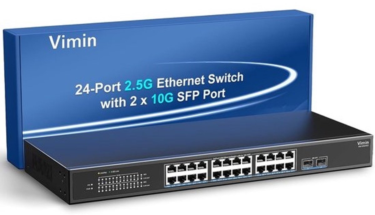 Netwerk Switch - Ethernet Hub - Snel Internet - 26 Poorten Snelheid - 19 Inch Rack - Zwart