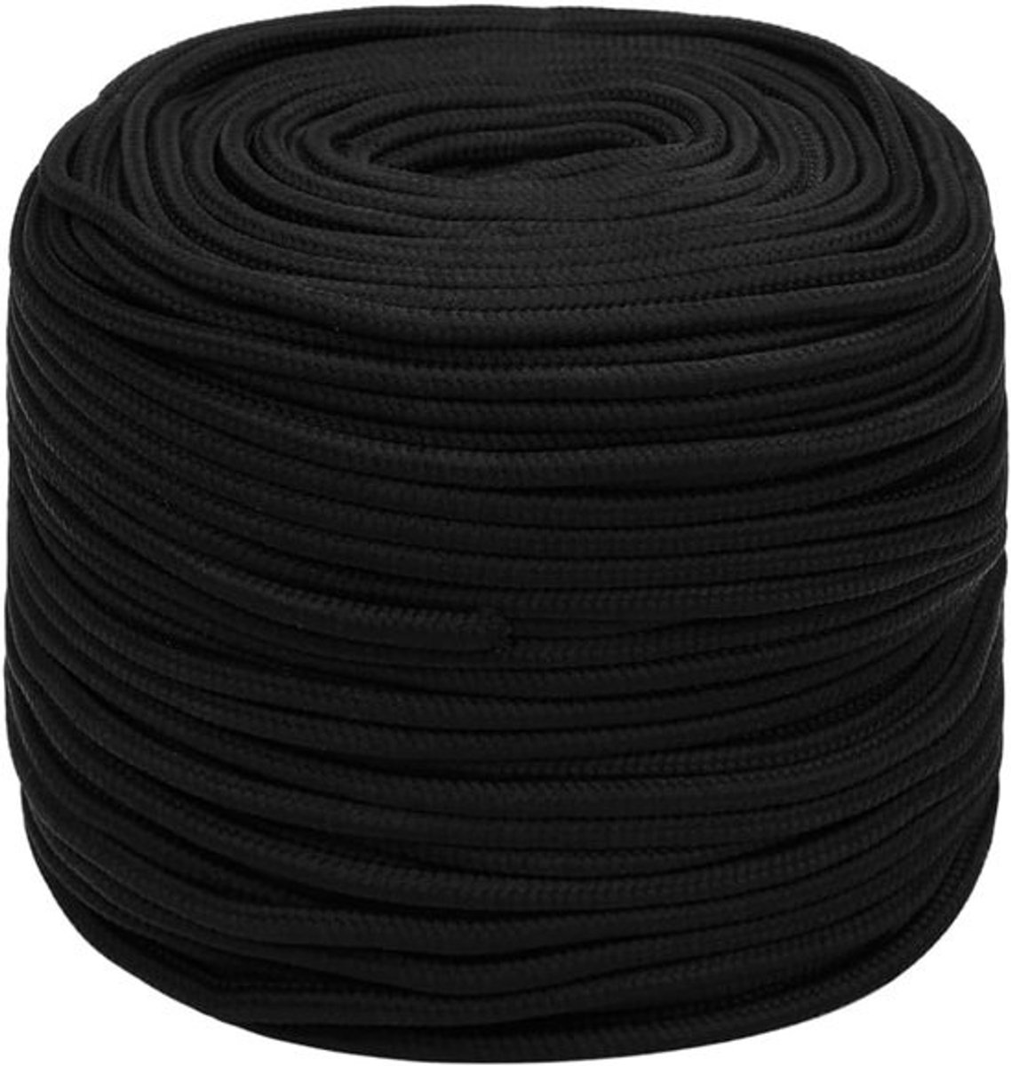 Werktouw Polyester - Bevestigingstouw Touw - Algemeen Gebruik - Duurzaam Materiaal - 8mm 50 Meter - Zwart