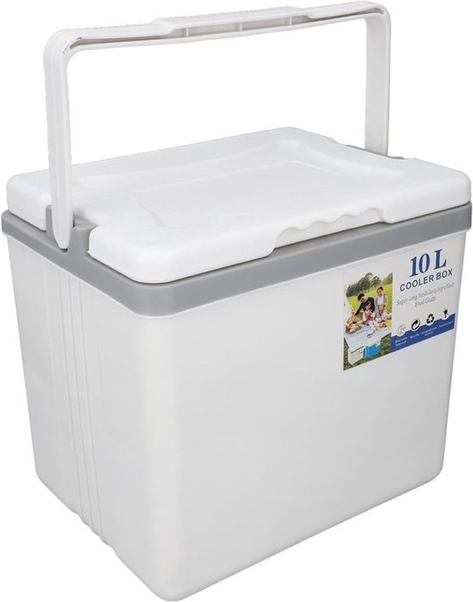 Koelbox 10 Liter - Isolatiebox Dranken - Kamperen Vissen - Voedselveilig EPS Materiaal - 29 x 22.5 x 26.5 cm