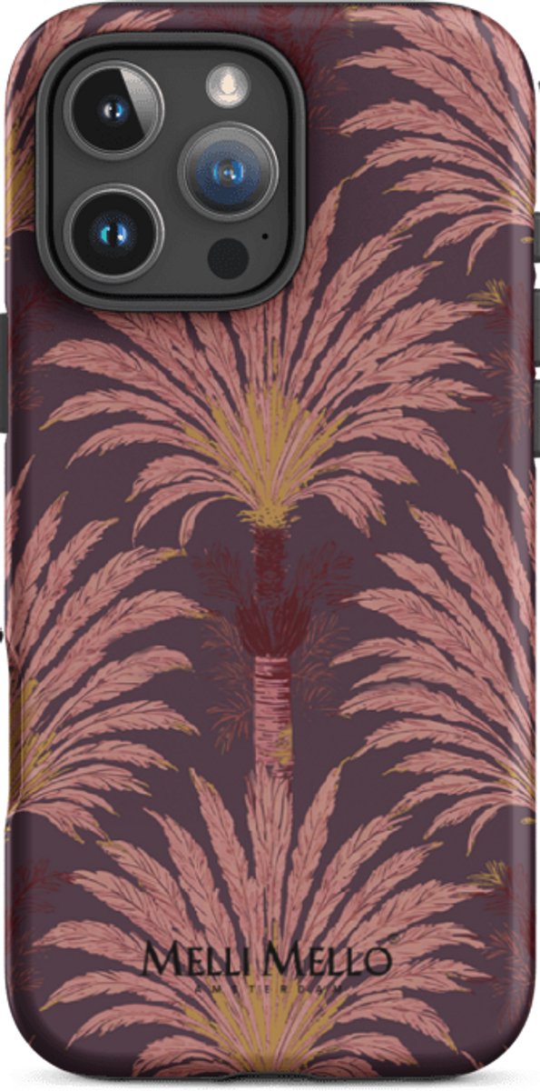 Melli Mello Telefoonhoesje Crimson Palm (Tough Case) - Apple iPhone 16 Pro Max