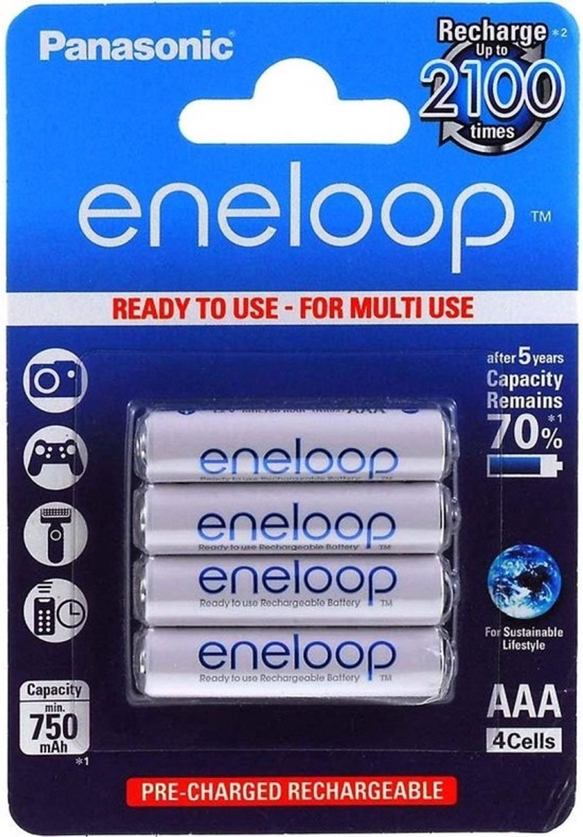 Oplaadbare Batterijen - AAA Micro Batterijen - Apparaten Voeden - Hoge Capaciteit - 750mAh - Wit