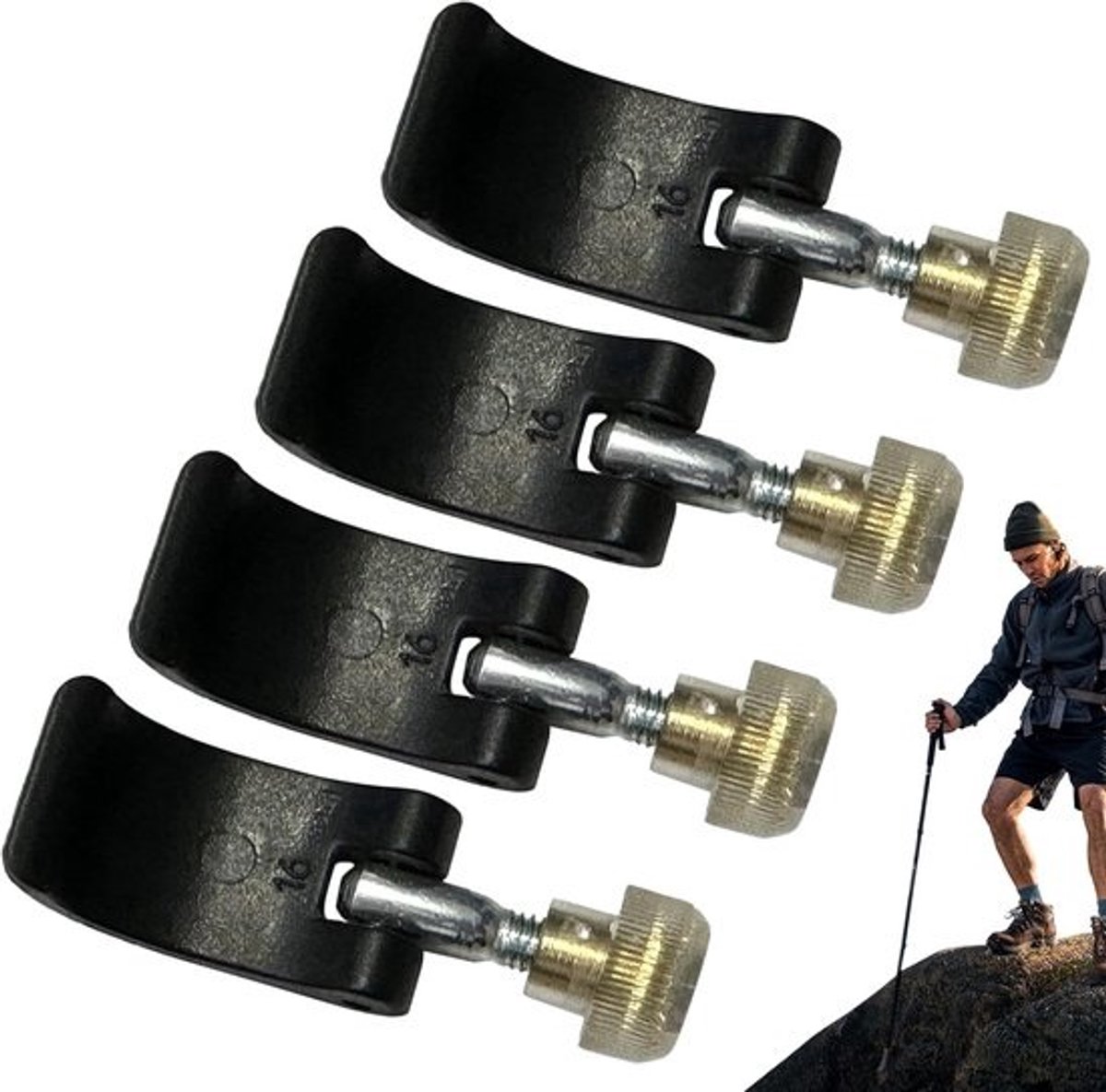 Reserveonderdelen voor trekkingstokken, reserveslot voor wandelstokken, snelsluiting voor klimuitrusting, bergbeklimmen, kamperen, wandelen