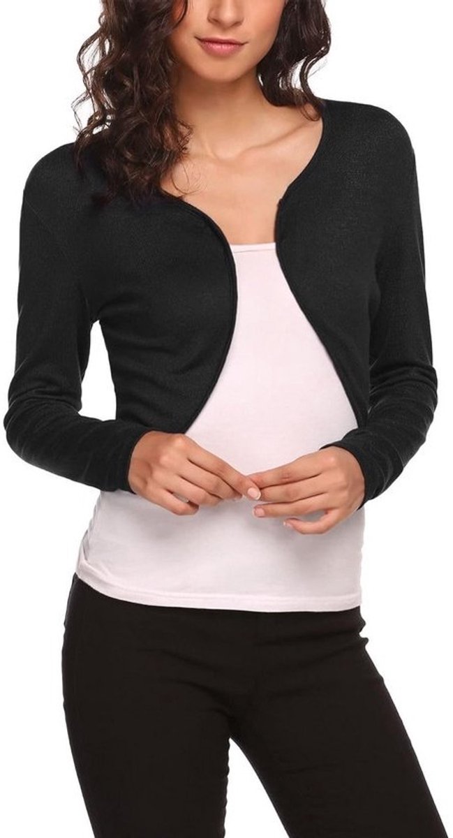 Elegante Korte Bolero Vest Lange Mouw voor Dames - Feestelijke Blazer voor Jurken