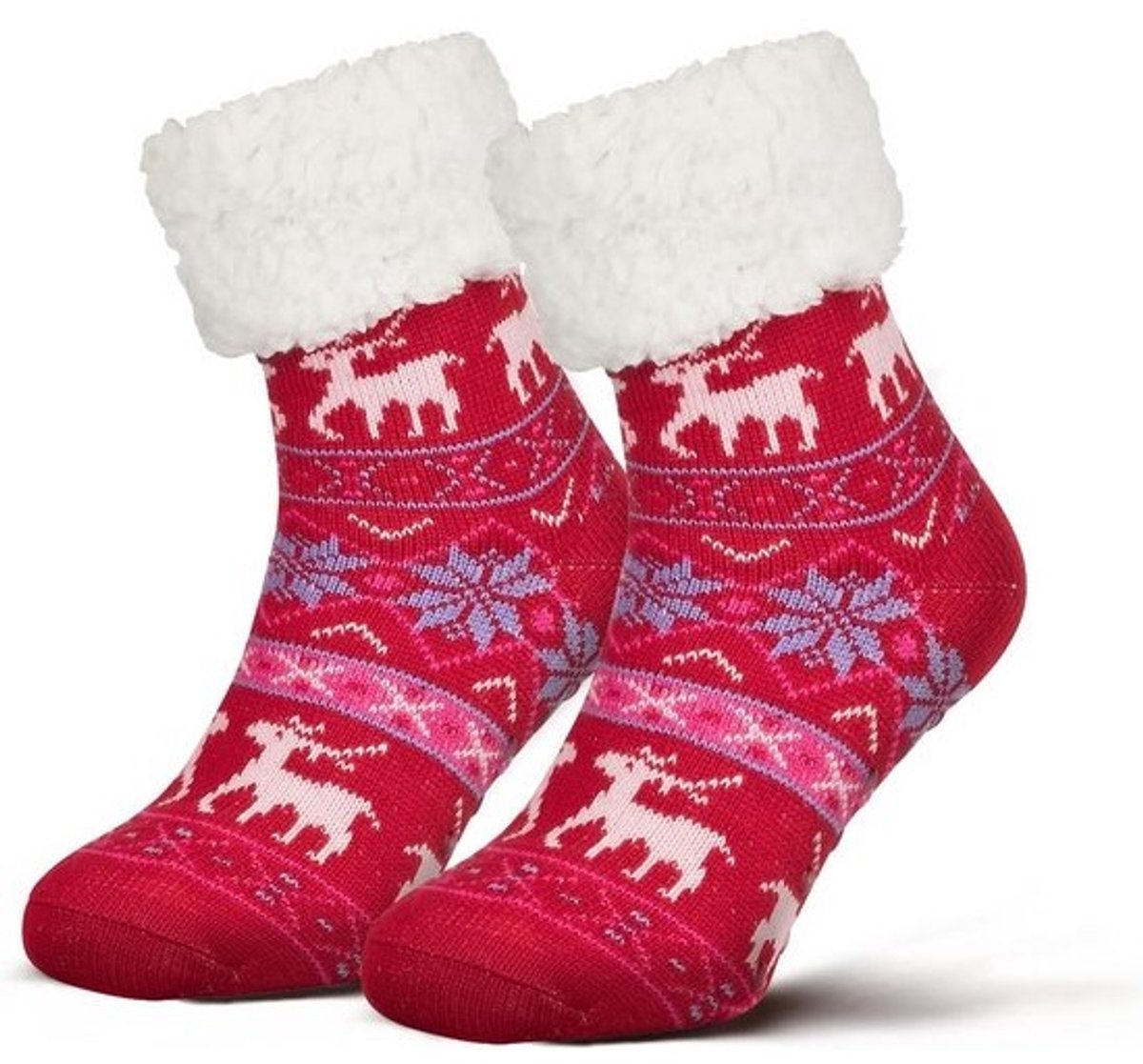 Warme Antislip Huissokken met Zachte Teddyvoering voor Dames en Heren (Maat 35-42)