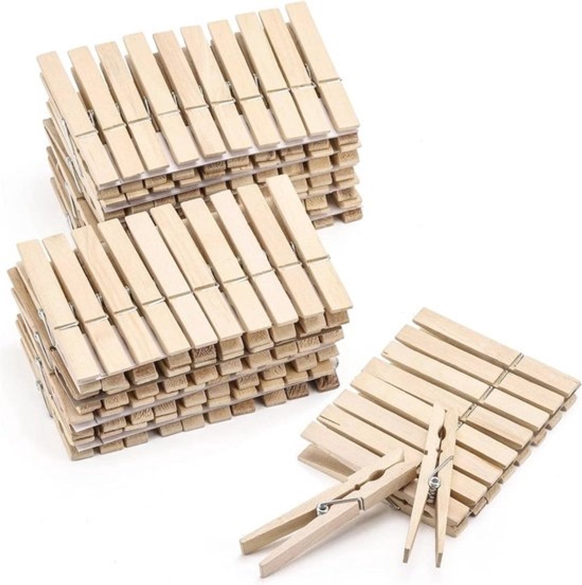Grote houten wasknijpers - 50 stuks, 7 cm - Ideaal voor knutselen en ophangen