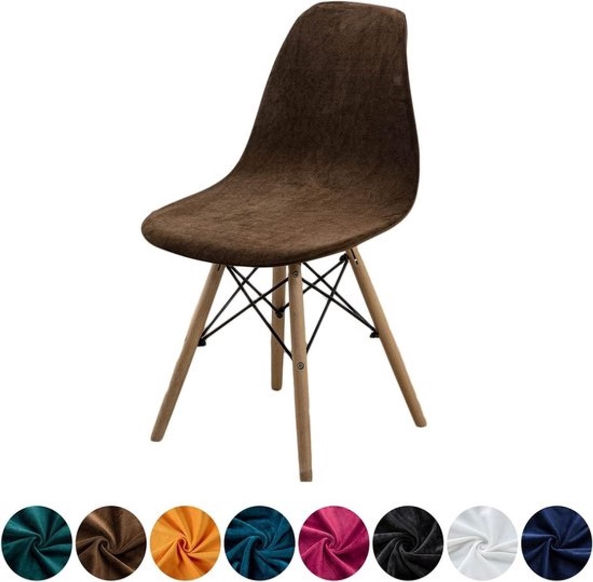 Set van 2 Luxe Fluweelzachte Stoelhoezen voor Eetkamerstoelen - Scandinavisch Design, Stretch en Beschermend