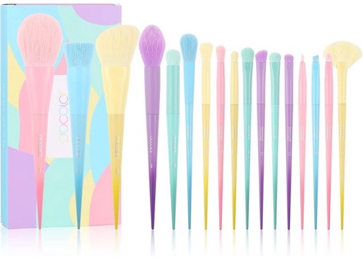 17-delige Make-upkwastenset Roze inclusief Oogschaduw- en Foundationkwast