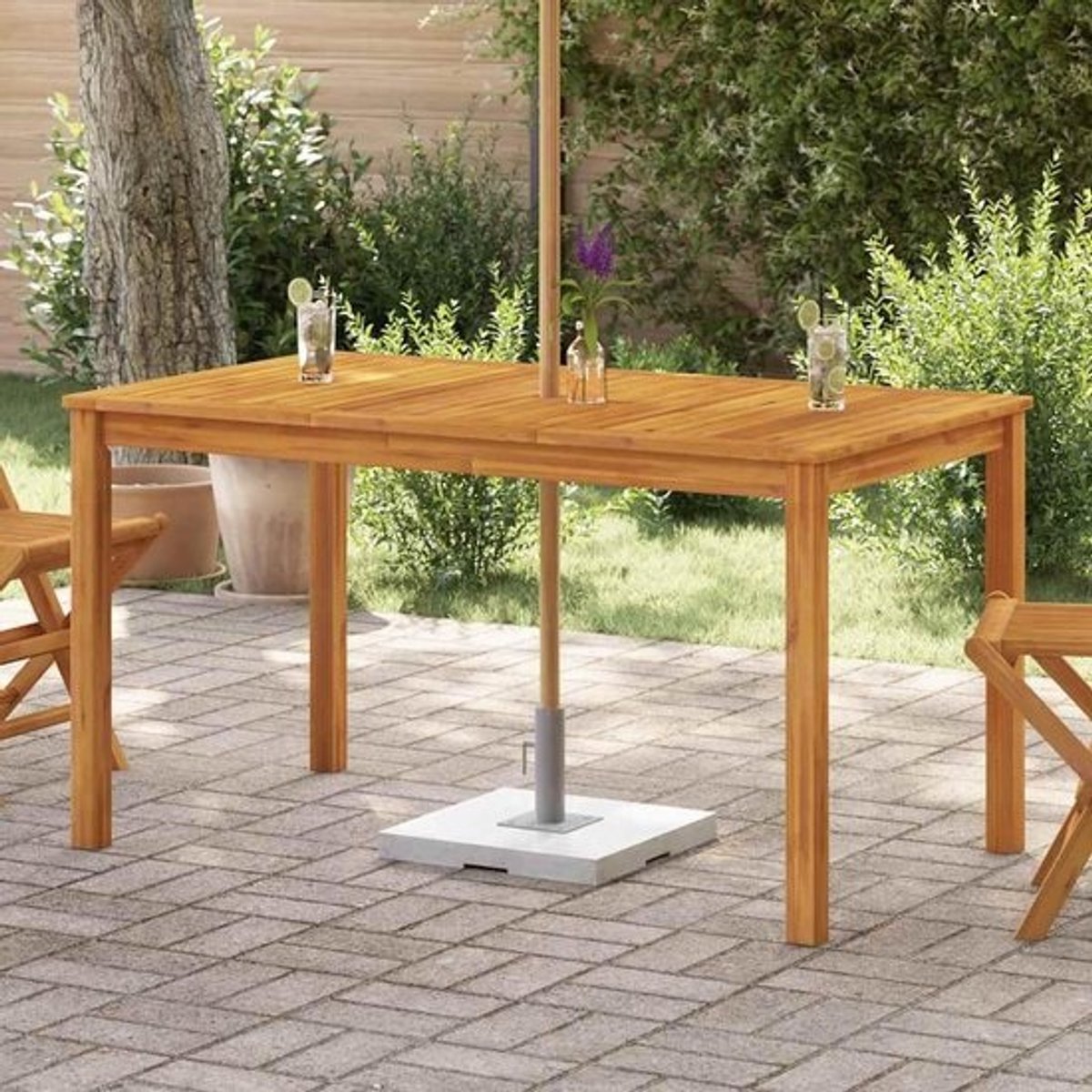 Tuintafel Acaciahout - Houten Tafel Buiten - Buiten Eten - Massief Hout - 140 x 80 cm - Natuurlijk Hout