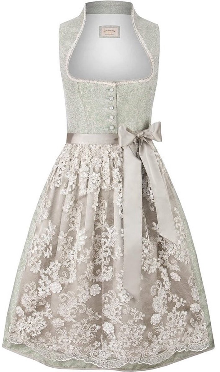 Elegante Dirndl Jurk voor Dames met Jacquard-Patroon en Sjaalkraag