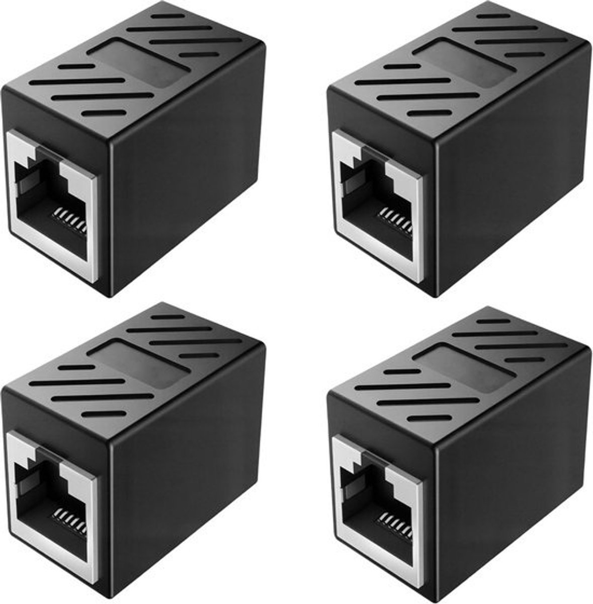 4-delig Set Ethernet Koppelingen 10 Gbit/s RJ45 Cat 8/7/6/5e PoE+ Compatible