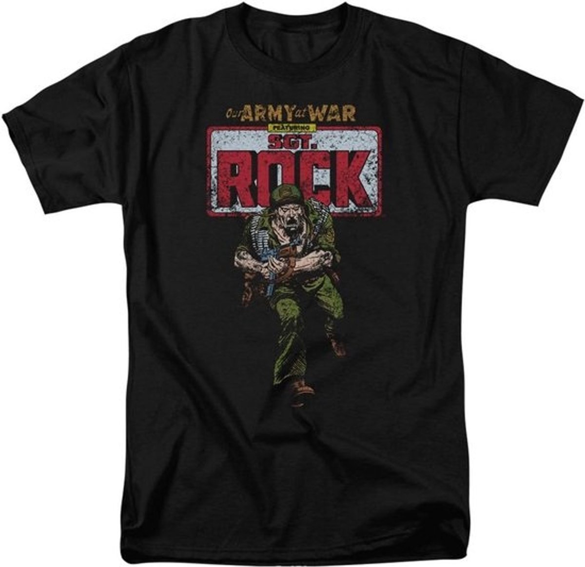 T-shirt met Leger Thematiek en Stripboek Motief voor Heren