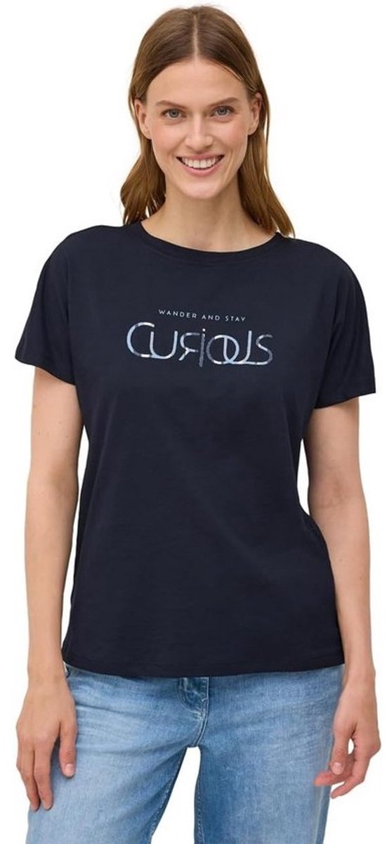 Dames T-Shirt met Tekstprint en Boothals