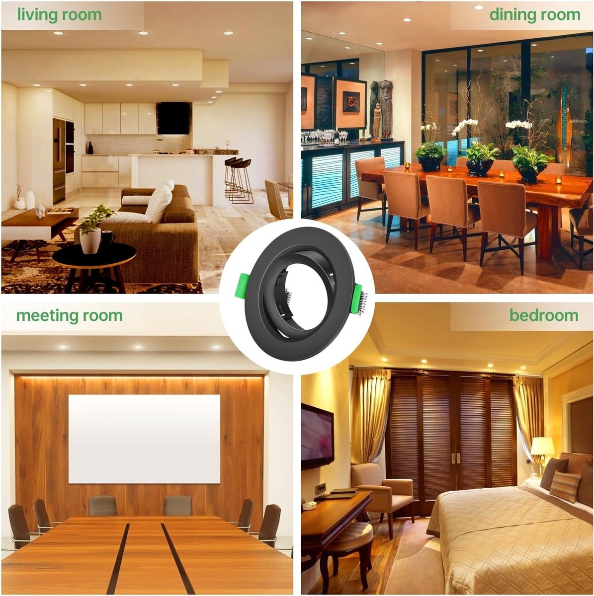 Inbouwspotset GU10 - Rond Mat Zwart - 90 mm - Inclusief GU10-fitting - Voor LED of Halogeen