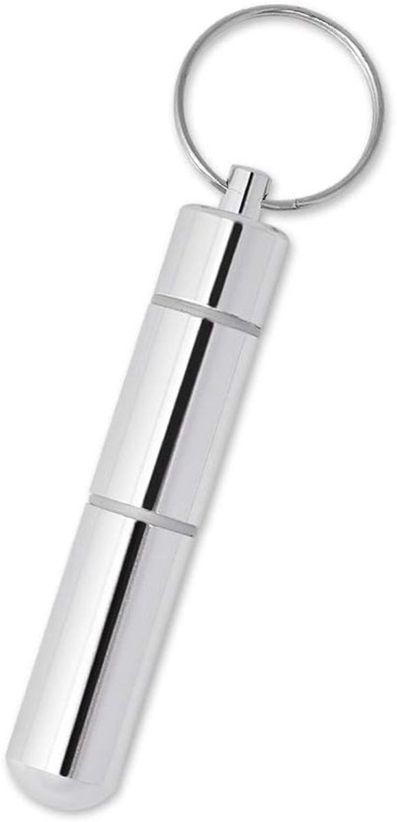 Draagbare Aluminium Tandenstokerhouder met Sleutelring, Compact en Lichtgewicht - 6,5 cm