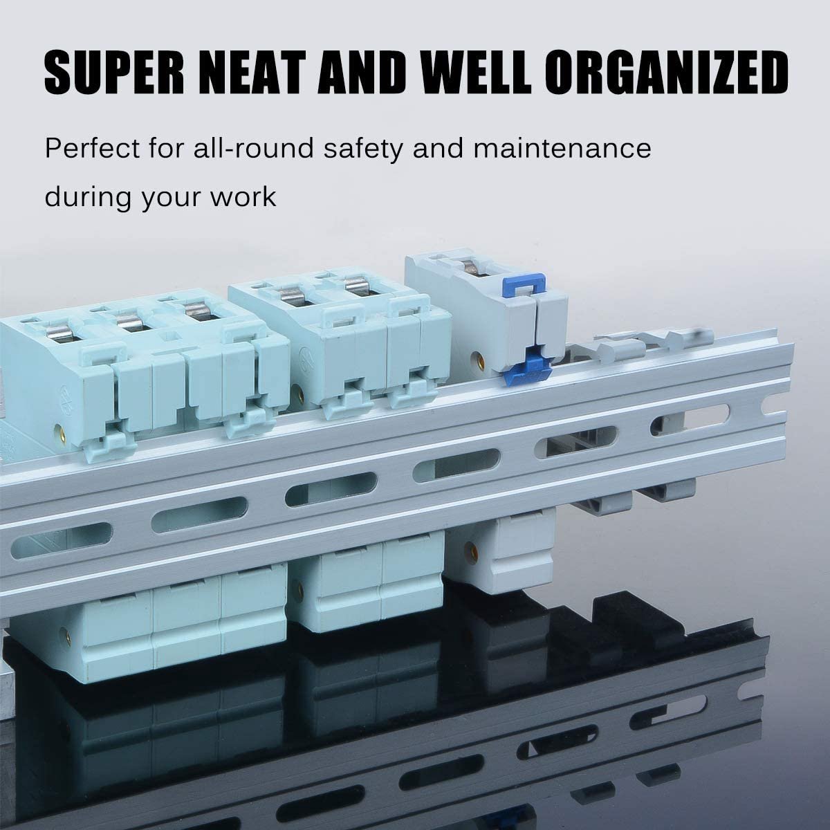 Greluma 4 stuks DIN rail-2 stuks 20 mm+2 stuks 30 mm,aluminium DIN rail voor elektrische schakelkast-breedte 35 - ShopVlot