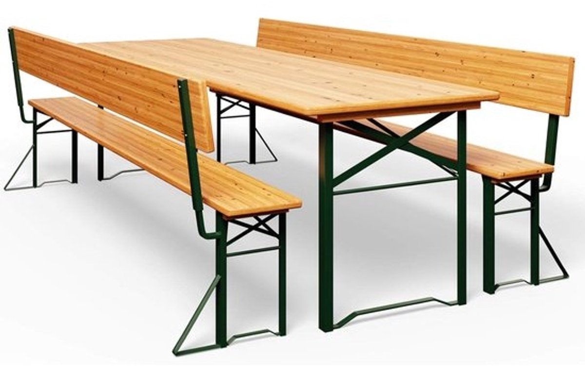Biertent Set - Feest Zitmeubels - Buiten Evenementen - Extra Brede Tafel - 170 cm Breed - Bruin