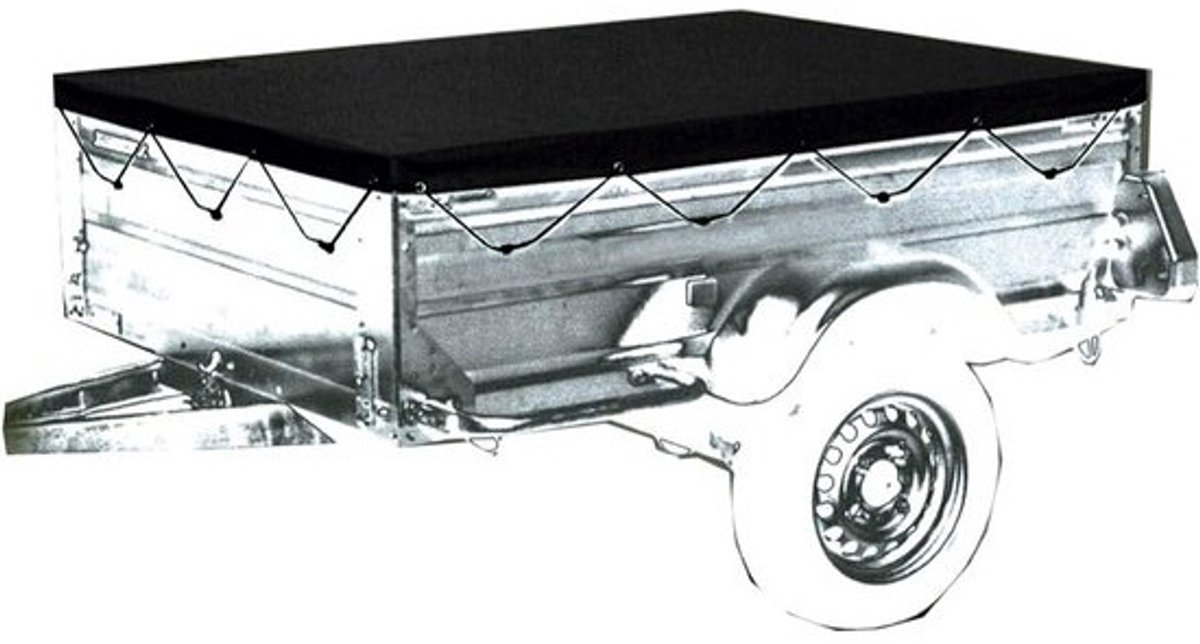 Aanhanger afdekzeil - Trailerhoes Beschermhoes - Lading Beschermen - Waterdicht Polyester - 200 x 120 cm - Grijs
