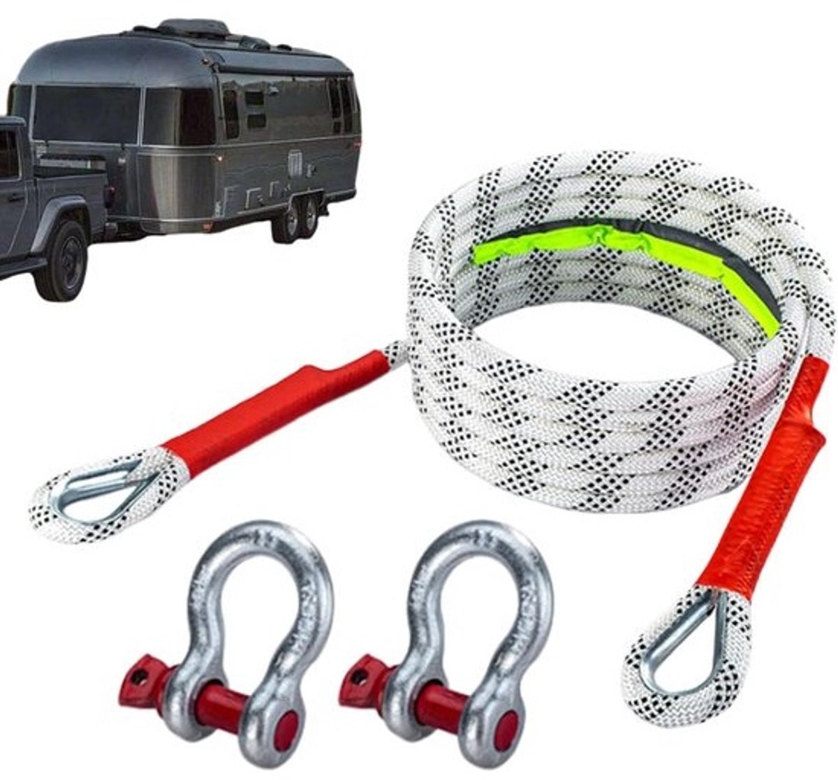 Herstelkoord Nylon - Reddingslijn Sleepkabel - Off-road Redding - Hoge Rek Sterk - 5 Ton 5 Meter