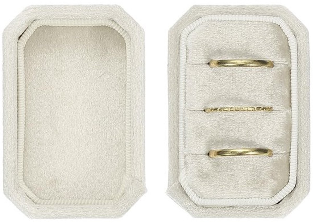 Dailygoods - Fluwelen Ringendoos met 3 Vakken voor Sieraden