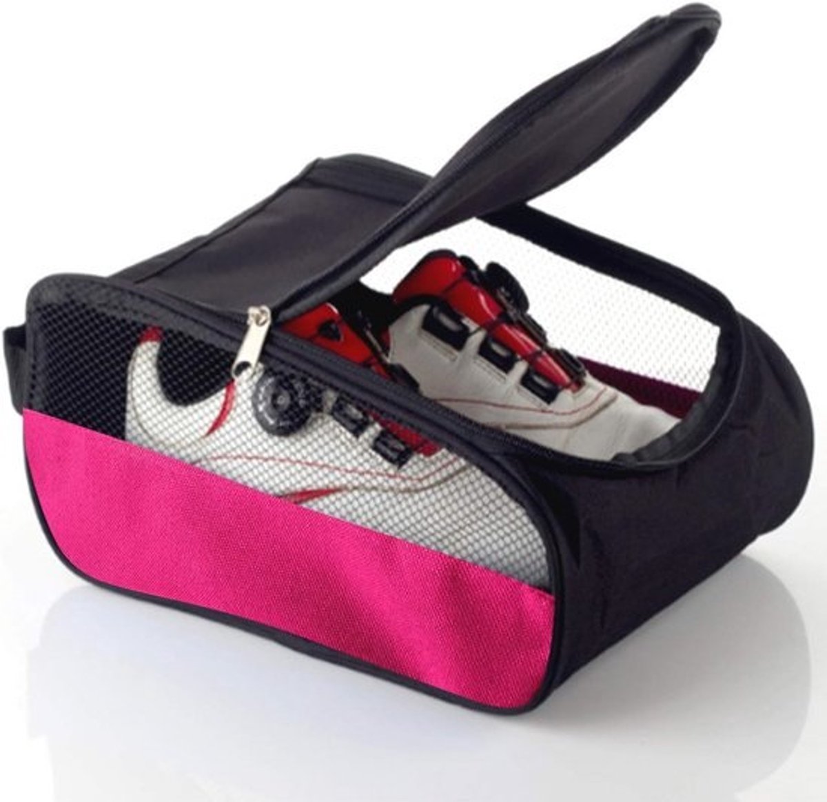 Golfschoenentas voor vrouwen met ventilatie - Roze ritszak voor sportschoenen en reizen