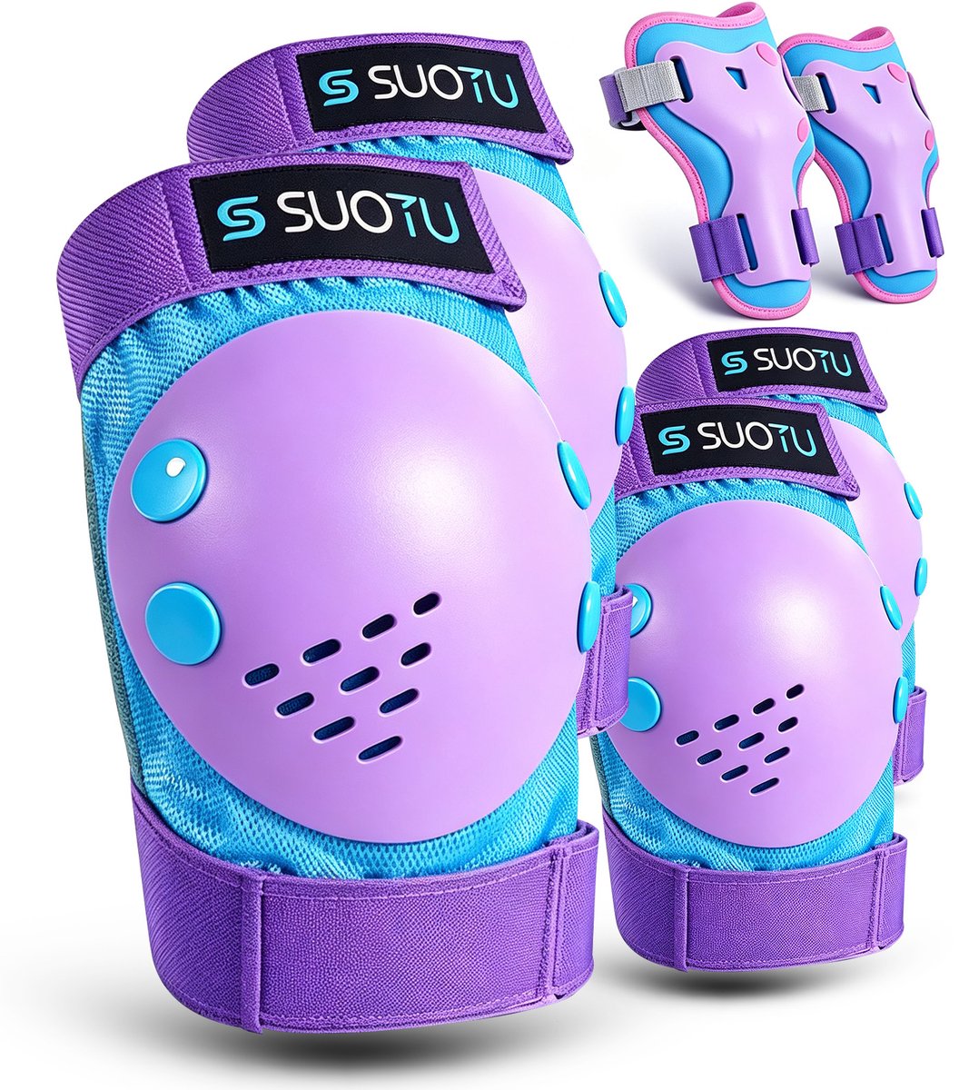 Suotu Skate Beschermset Kinderen - Skate bescherming - Skeeler Beschermset - Paars - S