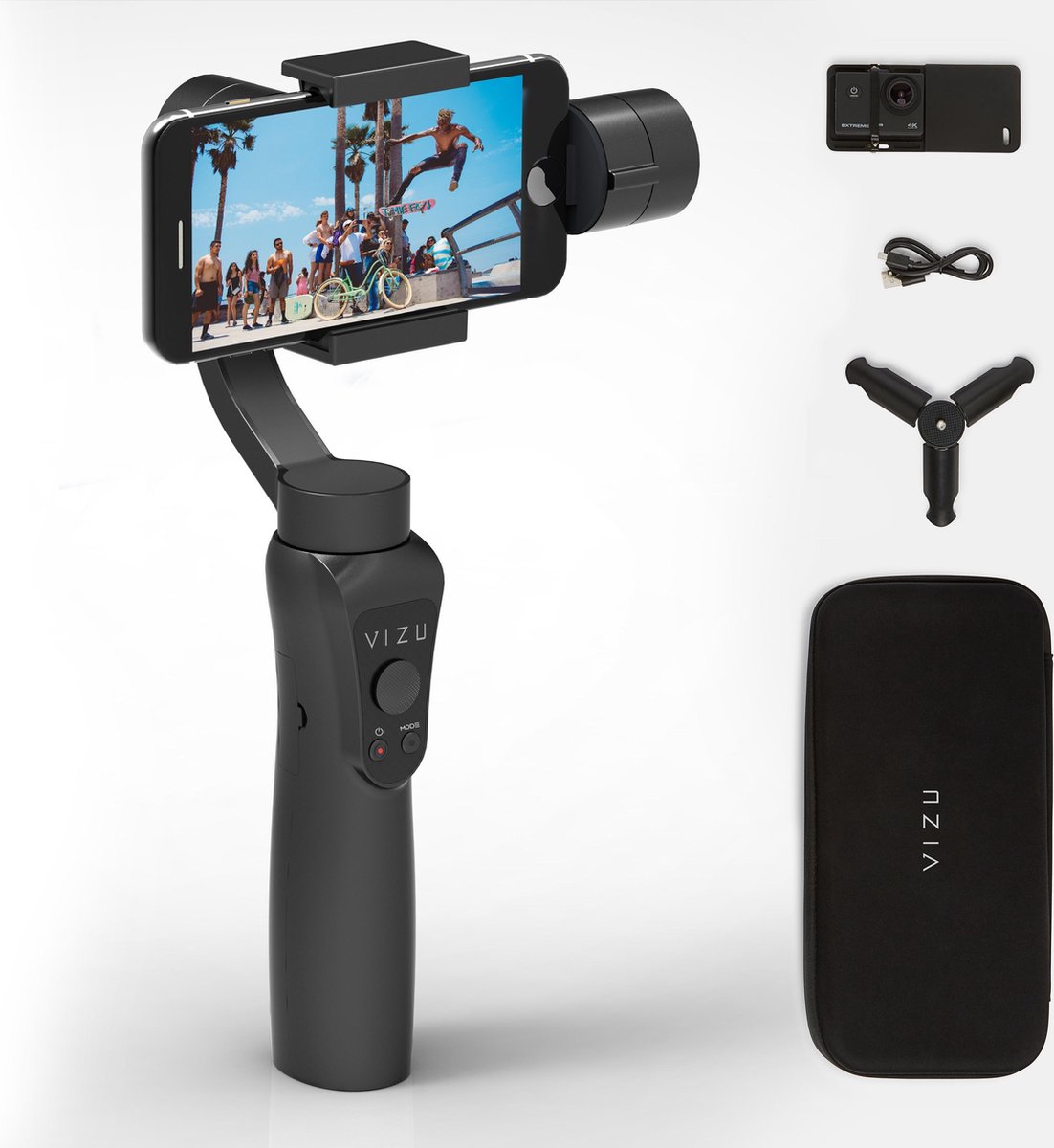Vizu ExtremeX Gimbal met Actioncam Mount