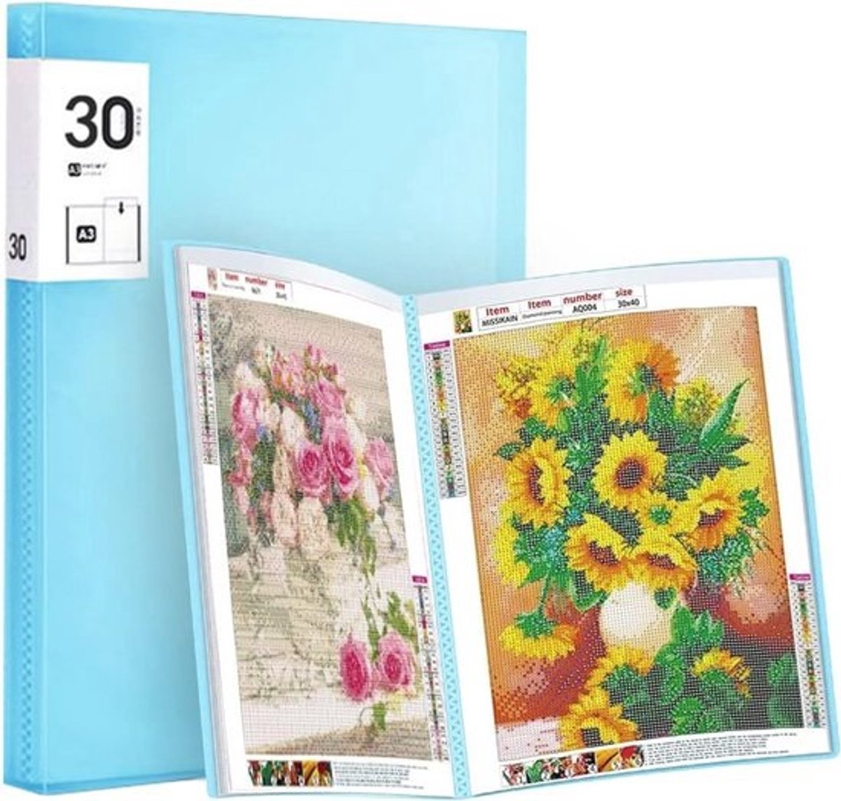 Fotoalbum voor Diamond Painting - A3 Map voor het Opbergen van Afbeeldingen en Accessoires - Perfect Cadeau voor Kinderen