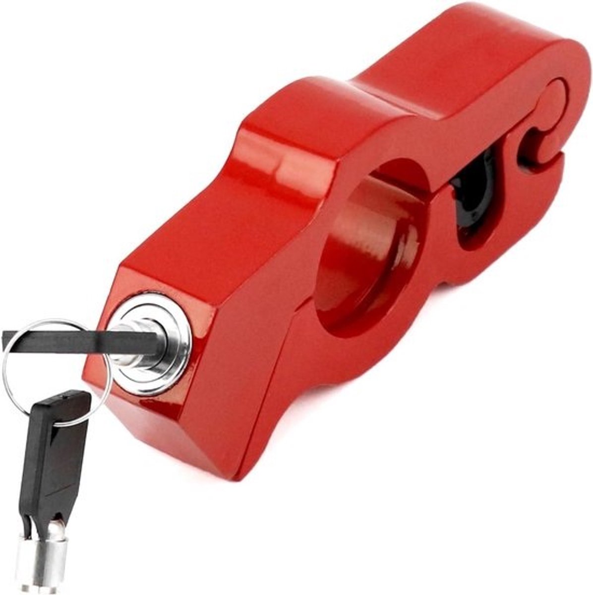 Allecto- Universeel motorslot - Anti-diefstal - Verstelbaar - Rood - Handgreepslot - Geschikt voor scooters, motorfietsen en fietsen.