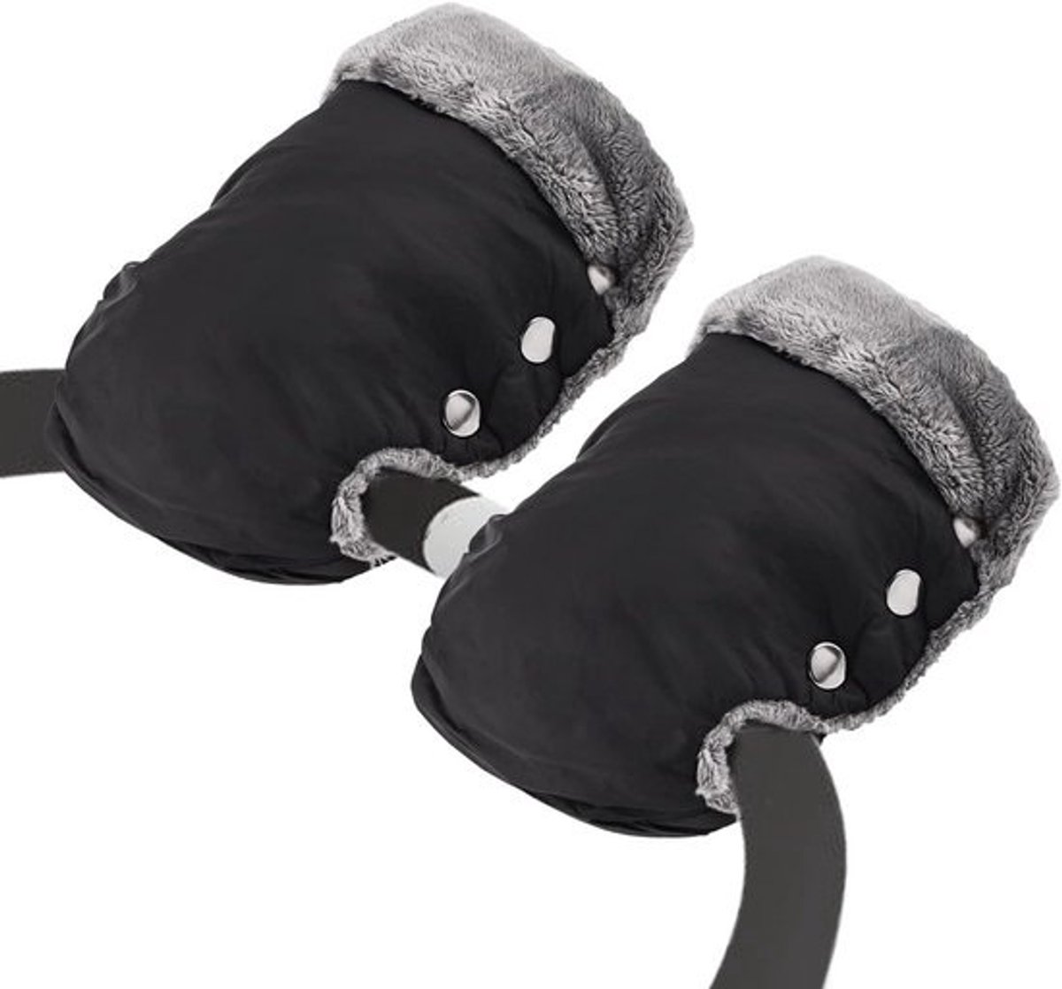 Handwarmer voor kinderwagen en fietsaanhanger - waterdicht en winddicht - zwart
