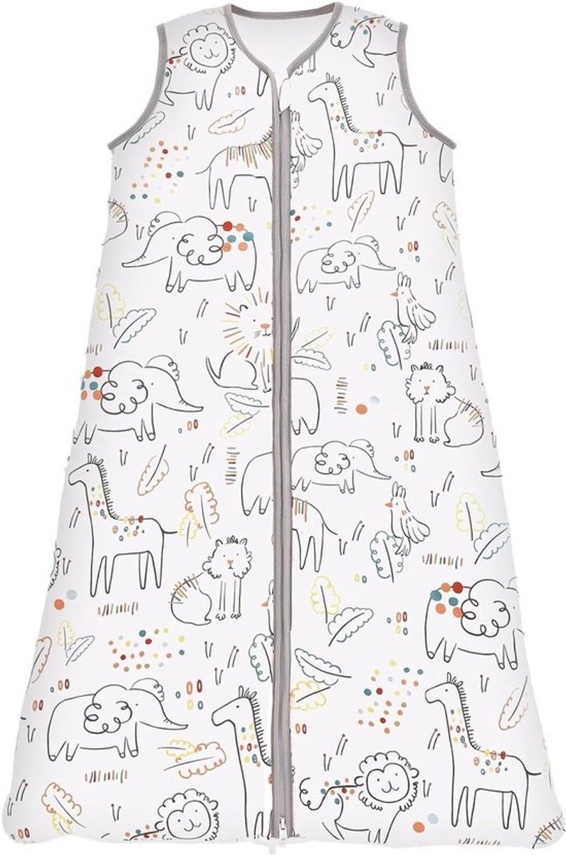 Katoenen winterslaapzak 2,5 TOG - breed model met centrale ritssluiting, veilig en comfortabel voor baby's