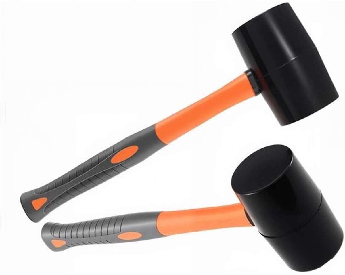2x Zware Rubberen Hamer (16 oz) - Slagkracht voor Bestrating, Tegels en Vloeren