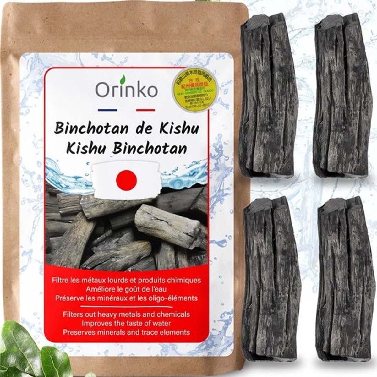 Kishu Japanse Binchotan Geactiveerde Houtskool voor Waterzuivering in Decanter