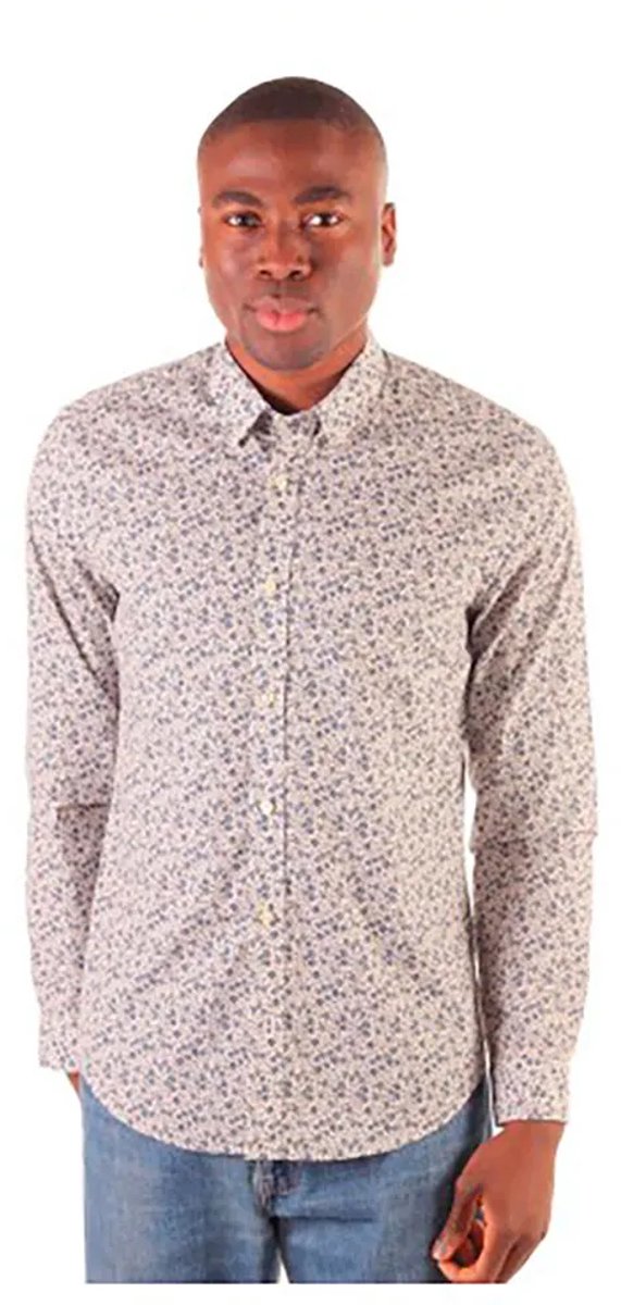 Ben Sherman Multicolour Floral Print Overhemd Met Lange Mouwen Beige L Man
