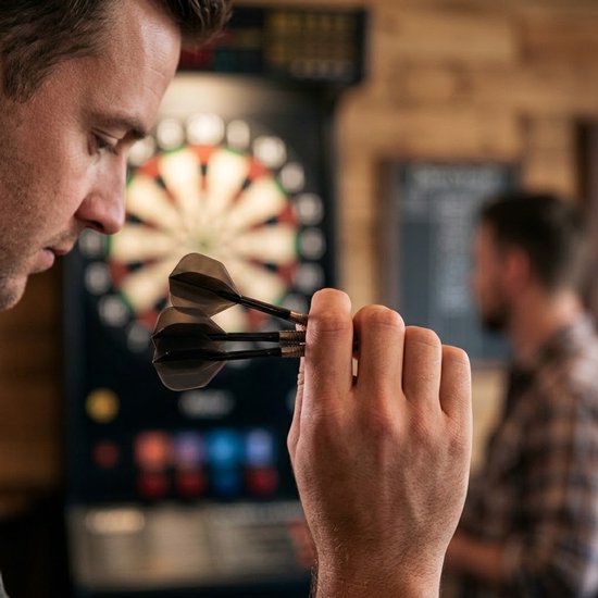 Zwart transparant dart flights k flex flights set unisex 6 stuks geïntegreerde shaft flight wings 2BA standaard vorm kunststof van NUVEX — afbeelding 4